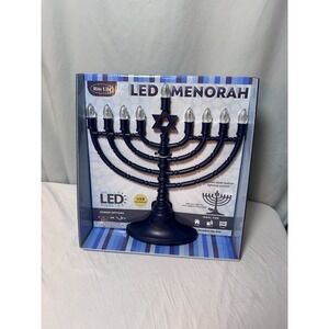 Rite Lite LED Menorah Hanukkah Star of David Blue Electric USB Battery JRN-400